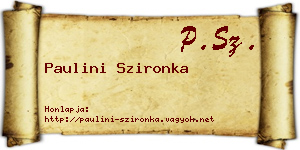Paulini Szironka névjegykártya